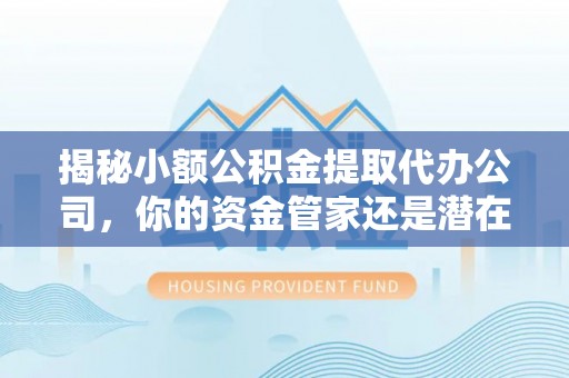 海伦揭秘小额公积金提取代办公司，你的资金管家还是潜在风险？