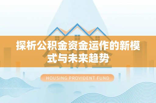 海伦探析公积金资金运作的新模式与未来趋势